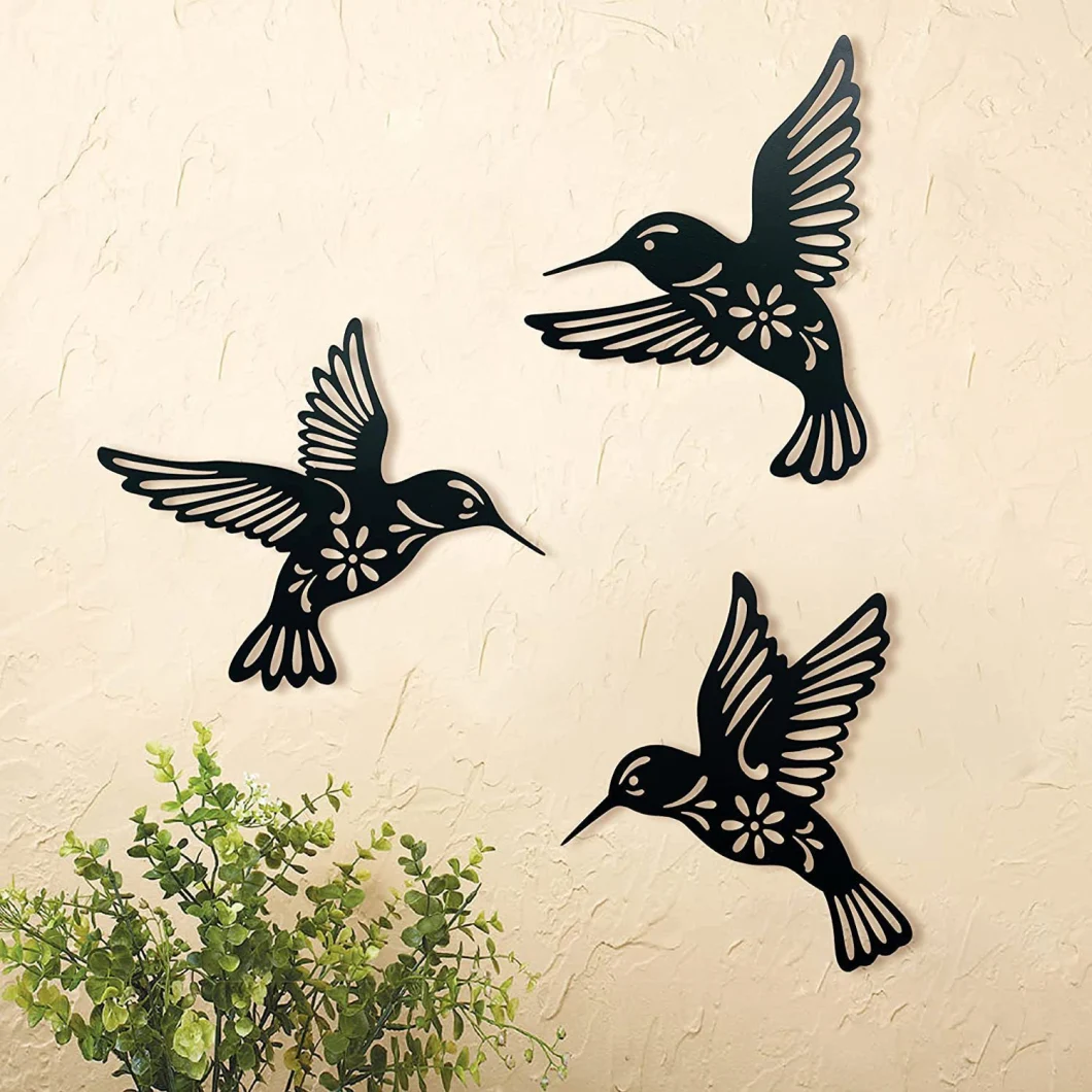 Decorative Metal Creative Hanging Black Bird Iron Wall Art