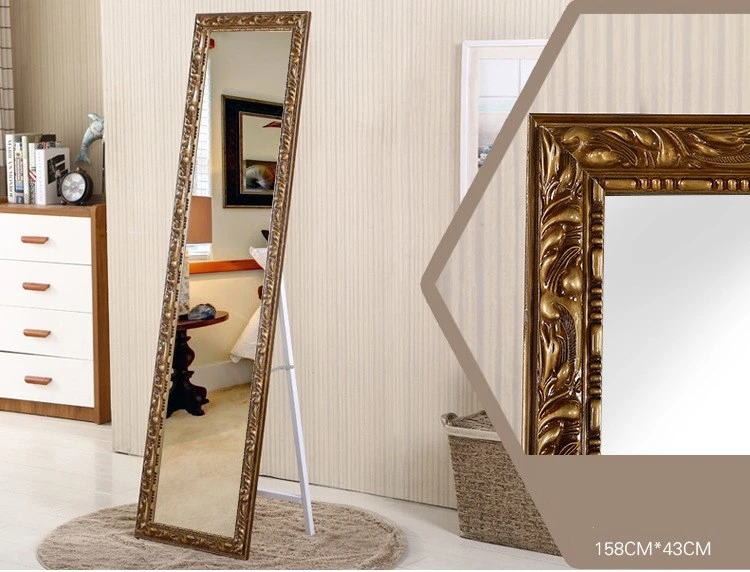 Bracket Mirror Foldable Furniture Hotel Wood Full-Length Floor Mirror